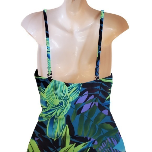 Speedo Women's One Piece Swimsuit Sz 12 Navy Tropical‎ Print - Picture 5 of 8